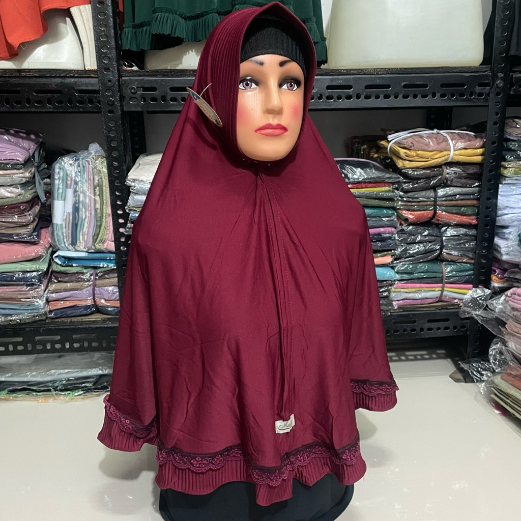 Jilbab Instan Renda / Hijab Instan Jersey Premium / Jilbab Instan Variasi Renda