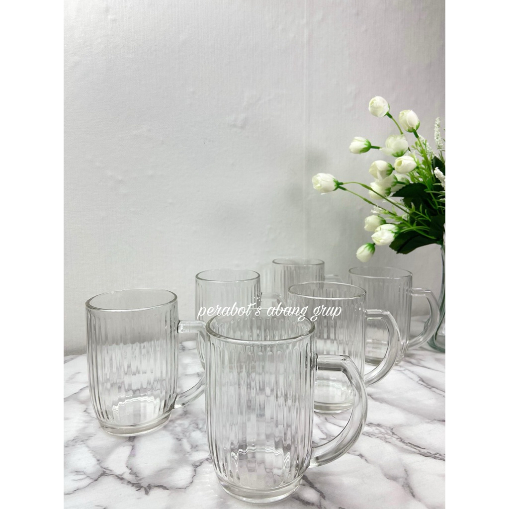6pcs Gelas Kaca Jumbo - Set Gelas Kaca Jumbo