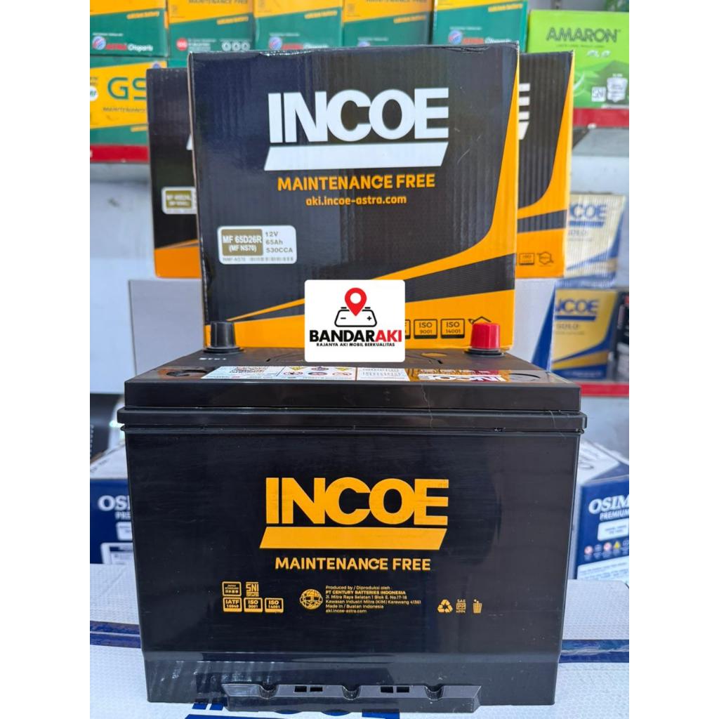 AKI KERING INCOE  NS70 = 65 Amper / 12 Volt   JAMINAN 100% ORIGINAL INCOE
