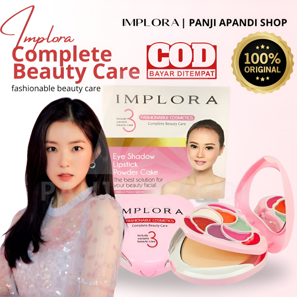 IMPLORA Complete Beauty Care Paket Hemat Makeup Eyeshadow Lipstik Bedak Makeup Set Lengkap 100% Ori
