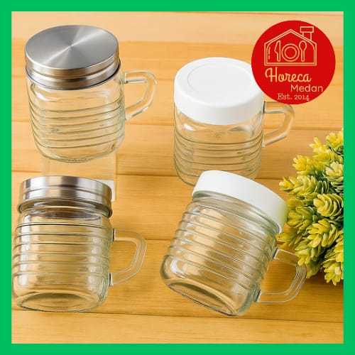Gelas Mason tutup plastik atau stainless / Gelas Kaca Mason Jar