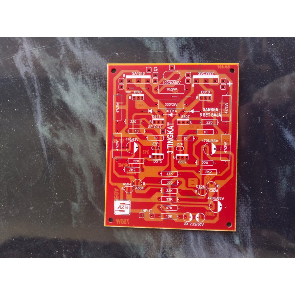 PCB Power Amplifier 1000W 3 Tingkat Simetris.