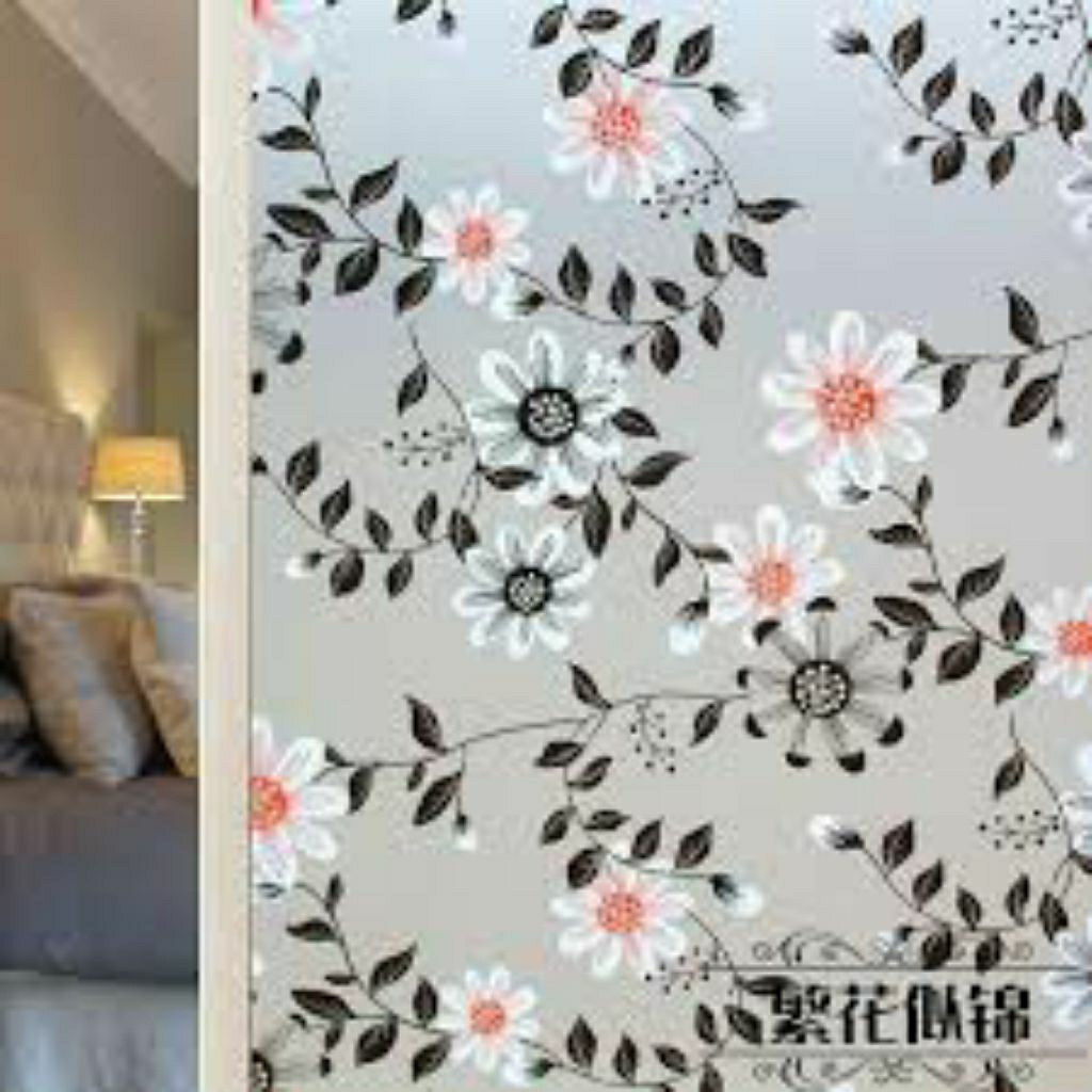 Stiker Kaca Motif Bunga Elegan – Sentuhan Cantik & Privasi untuk Rumah Aesthetic