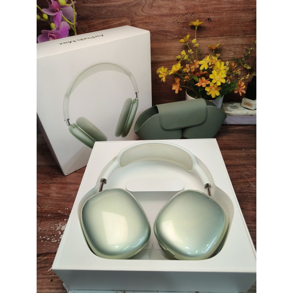 Apple airpod max light green mulus 99% fullset 100% original garansi resmi Apple store singapore