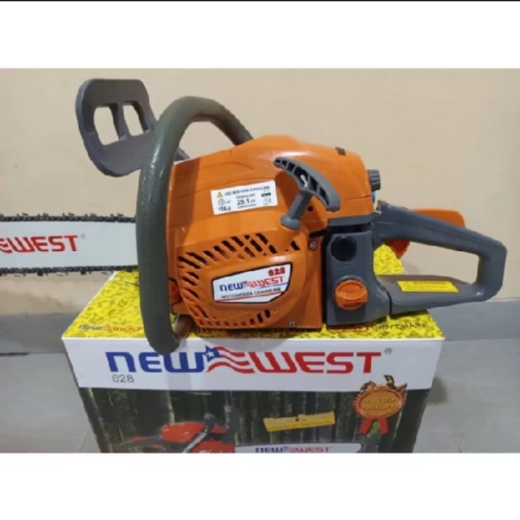 MESIN CHAINSAW/ SENSO NEW WEST 628 LENGKAP DENGAN BAR 22 INCH DAN RANTAI KOMPLIT / MESIN PEMOTONG KA