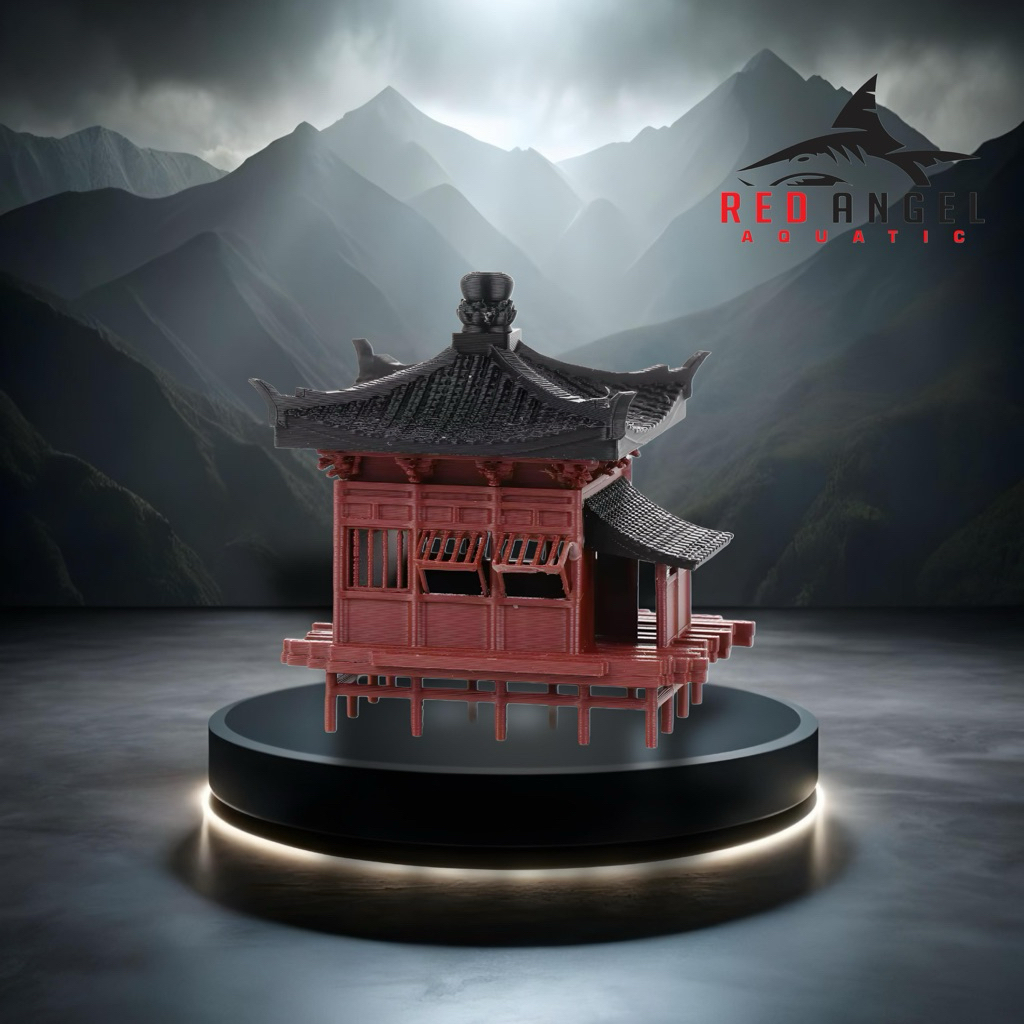 miniatur rumah kuil super realistic hiasan aquascape paludarium diorama