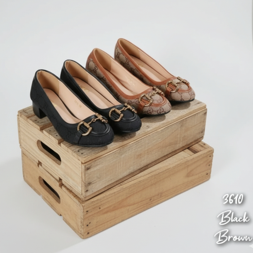 Sepatu Kerja Wanita Heels Tapak Tahu Pantofel Terbaru 3610