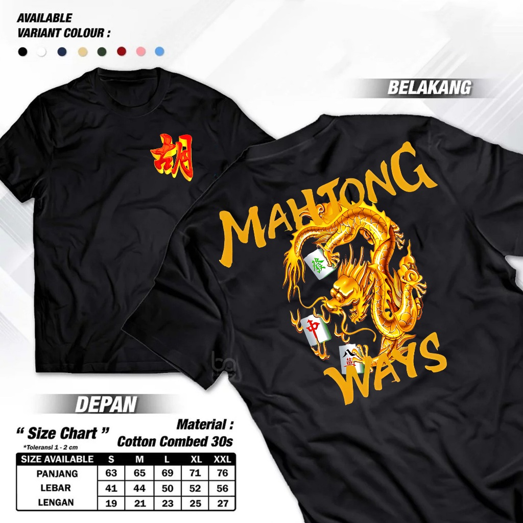 Kaos Kekinian Unisex Tema Game Slot Mahjong