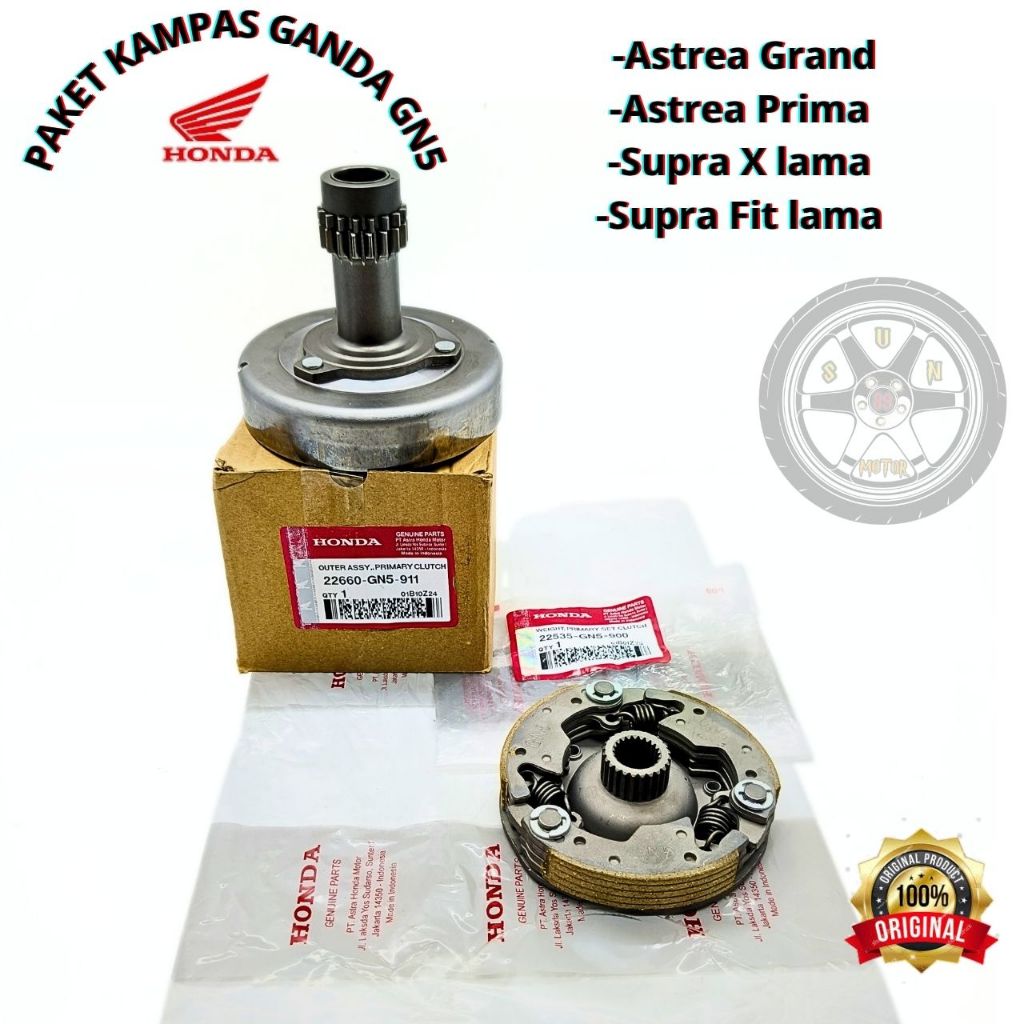 PAKET KAMPAS GANDA LONCENG GN5 ORI 100% AHM GRAND , PRIMA , SUPRA X , SUPRA FIT LAMA ASLI ORIGINAL P