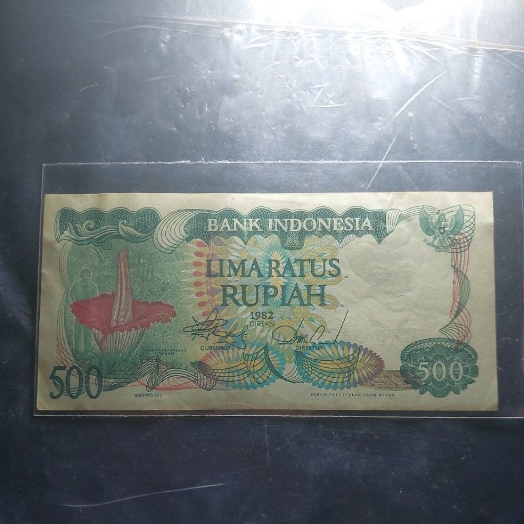 500 rupiah bunga bangkai tahun 1982 bagus