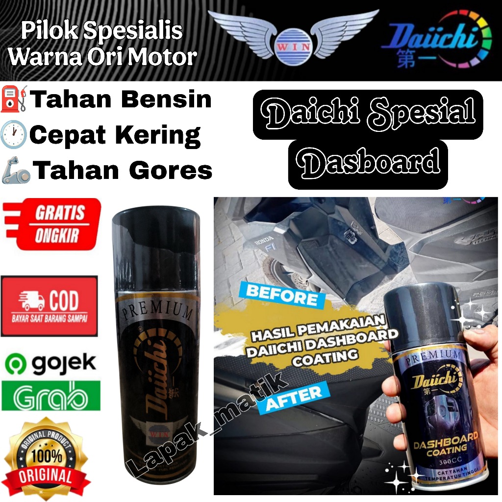 Pilok Dashboard Coating Daichi Black Hitam DP 065 Premium DAICHI Win 300cc