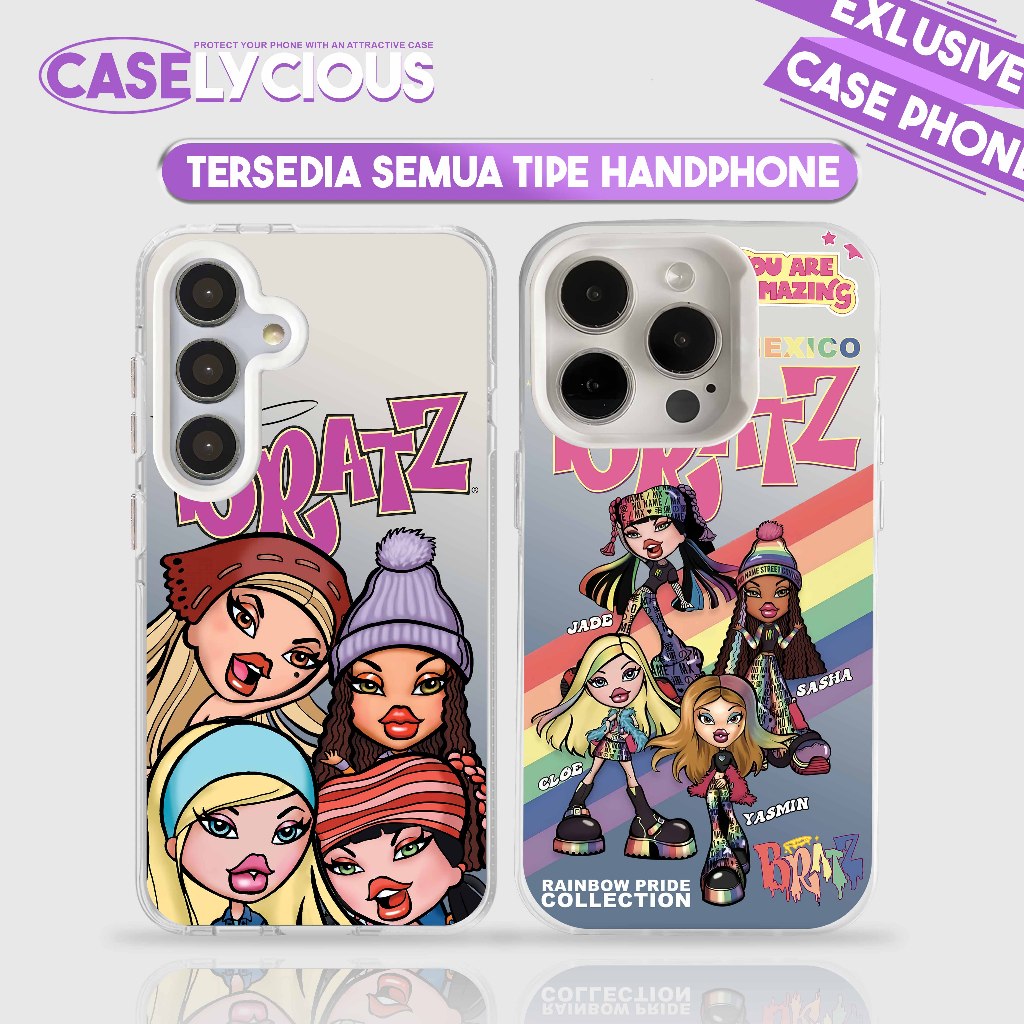 (TERSEDIA SEMUA TIPE HP) CASELYCIOUS CASE CUTE BARBIE BRATZ COSTUME CASE HOLOGRAM HARDCASE