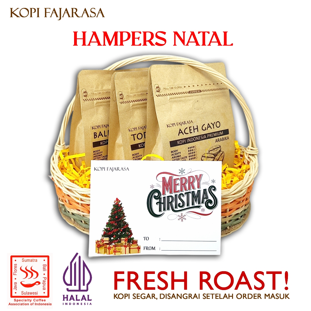 Hampers Kopi Fajarasa Souvenir Biji Kopi Bubuk Giling Lebaran Idul Fitri Natal Imlek
