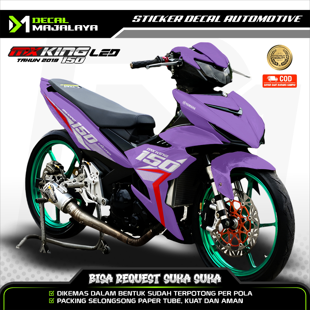 Bisa COD Decal Sticker Full Body Yamaha Mx king 150 Led 2019 Motif Simpel Stripe DM4 Desain Custom