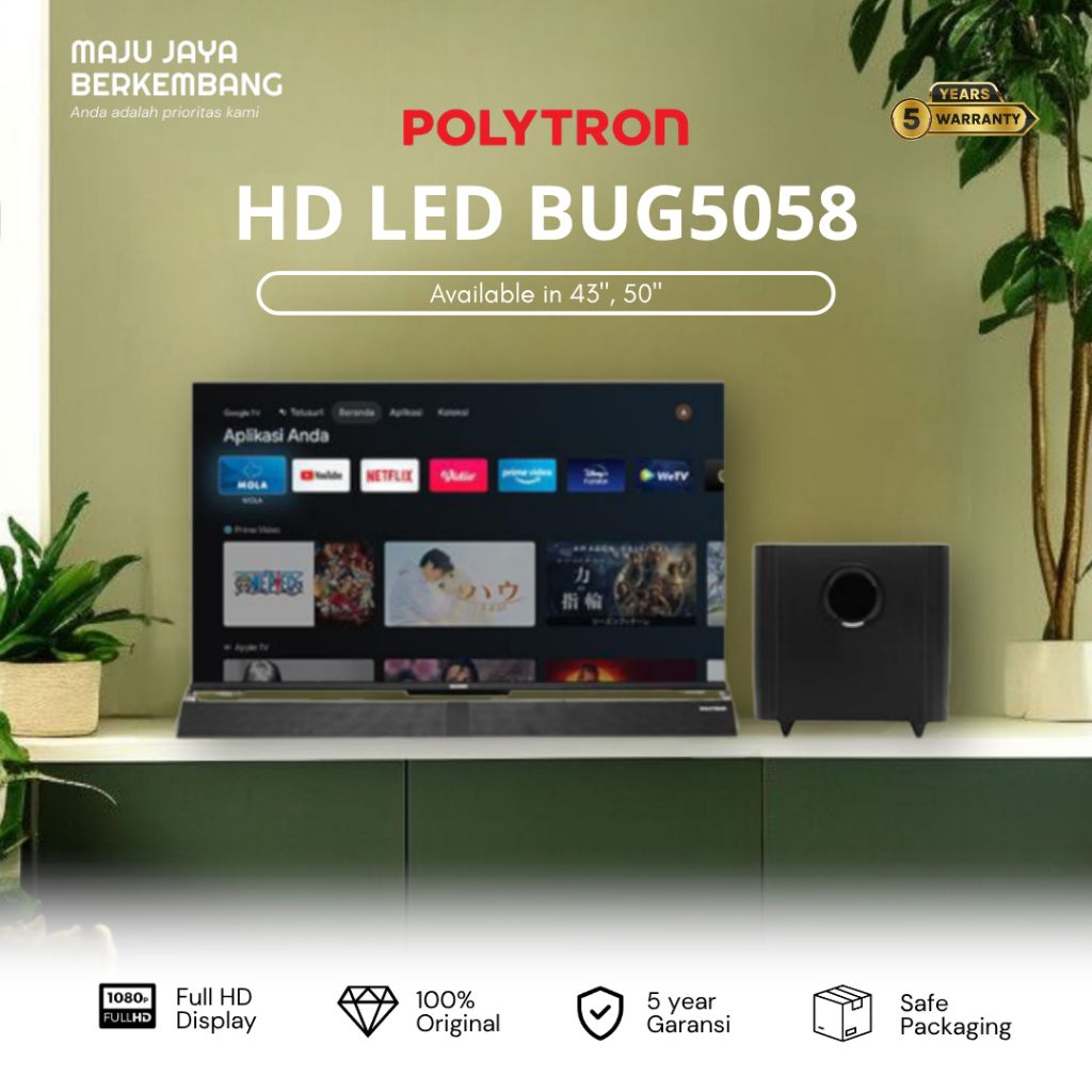 POLYTRON 50BUG5058 4K GOOGLE TV SOUNDBAR 50 inch bug5058