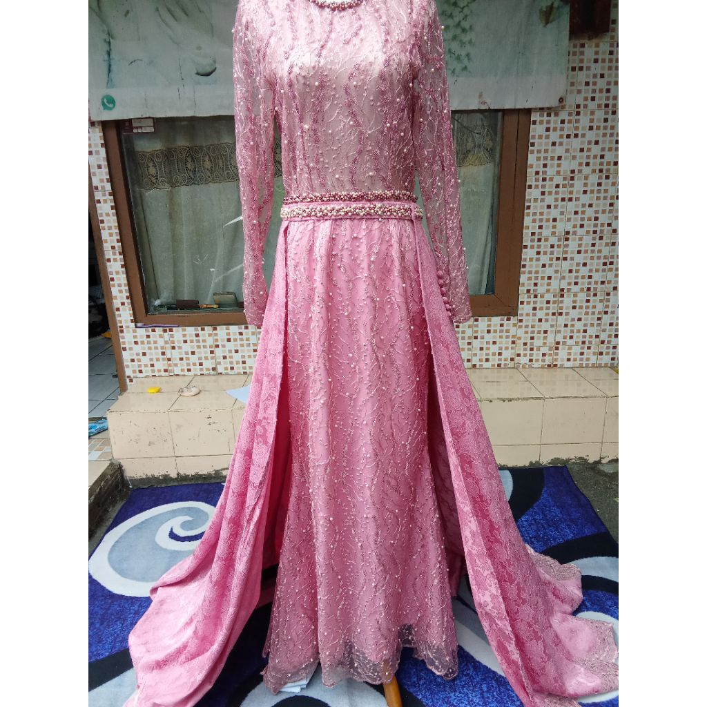 GAUN PENGANTIN SLIM DUSTY SIMPLE