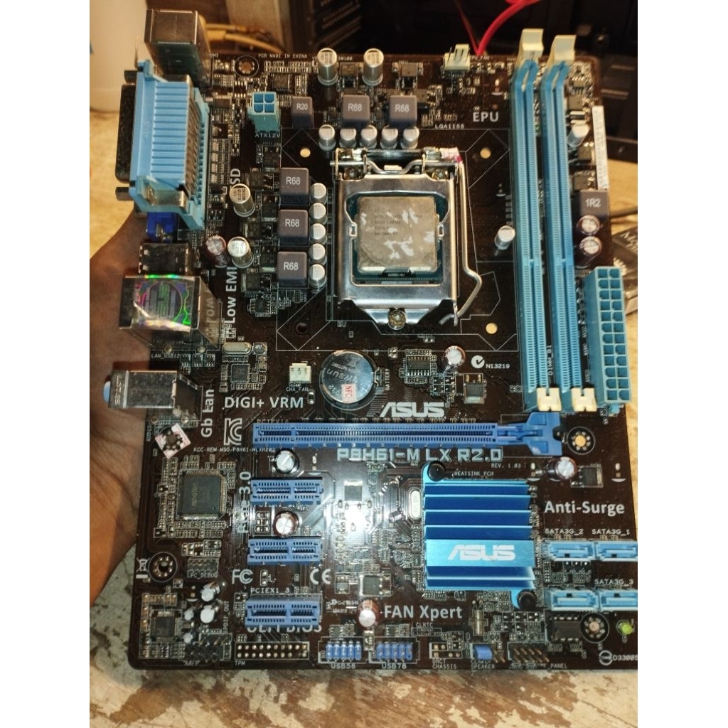 mobo h61-m mati total+prosesor normal
