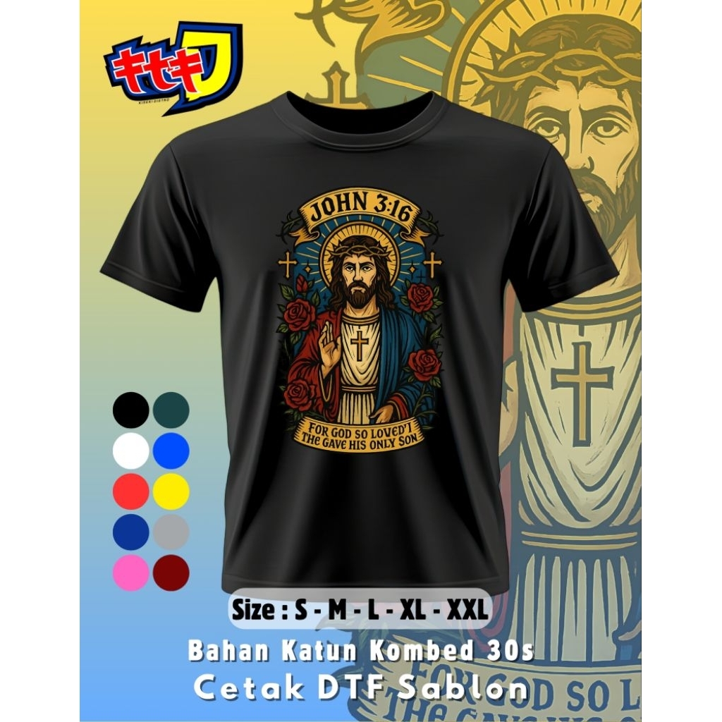 Tshirt Kaos Kristiani Jesus Christ (JC02)