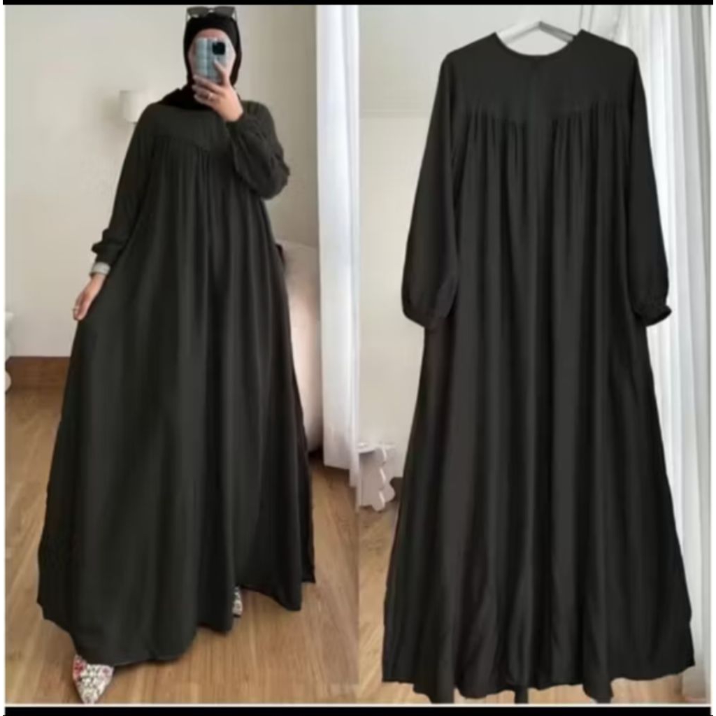 GAMIS CANDI DUYUNG CRINKLE AIRFLOW BUSUI LD 110 cm PANJANG 135 cm//GAMIS CRINKLE AIRFLOW