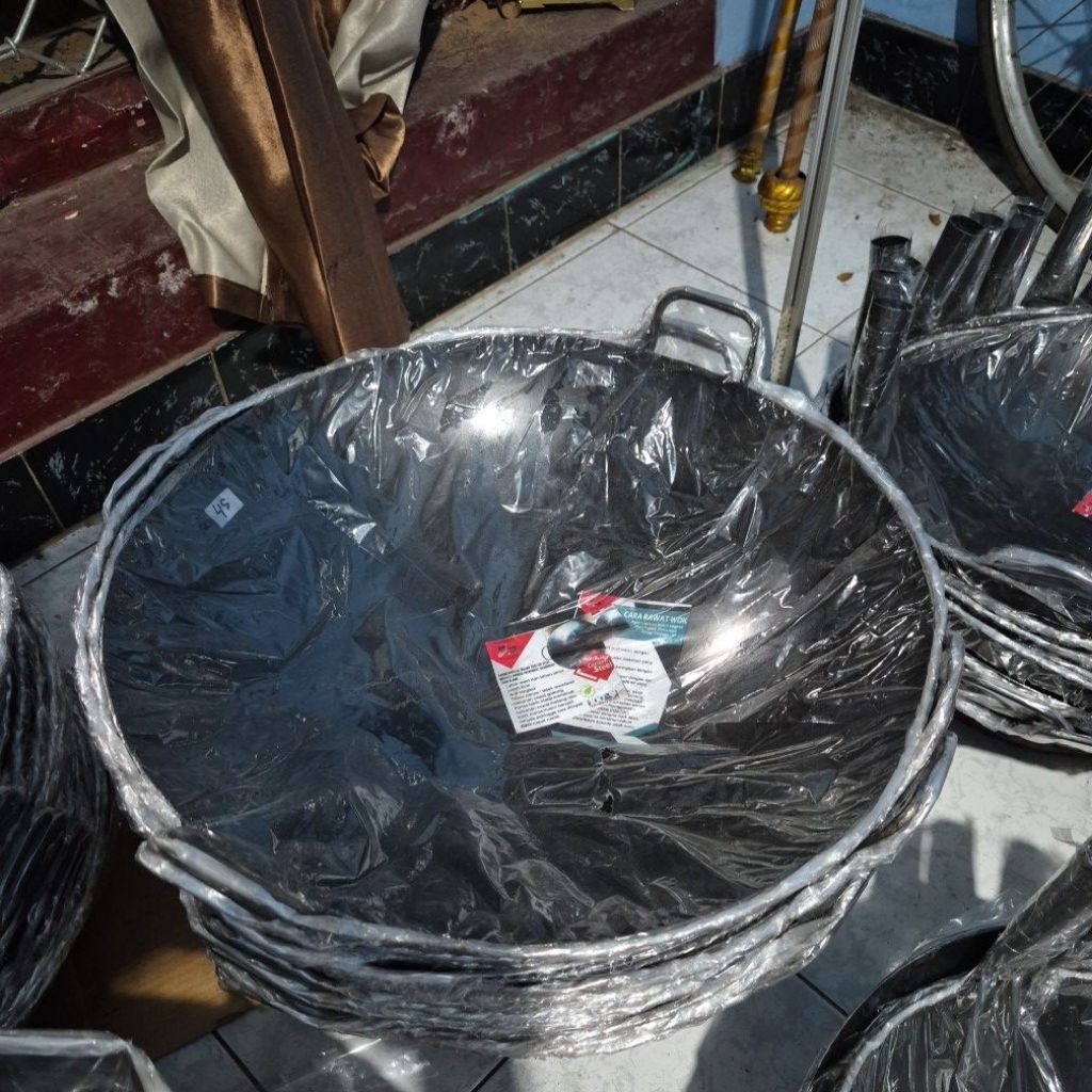 WAJAN BAJA ANTI LENGKET 45cm // WOK SEASONING // Wajan Baja //Wajan Besi