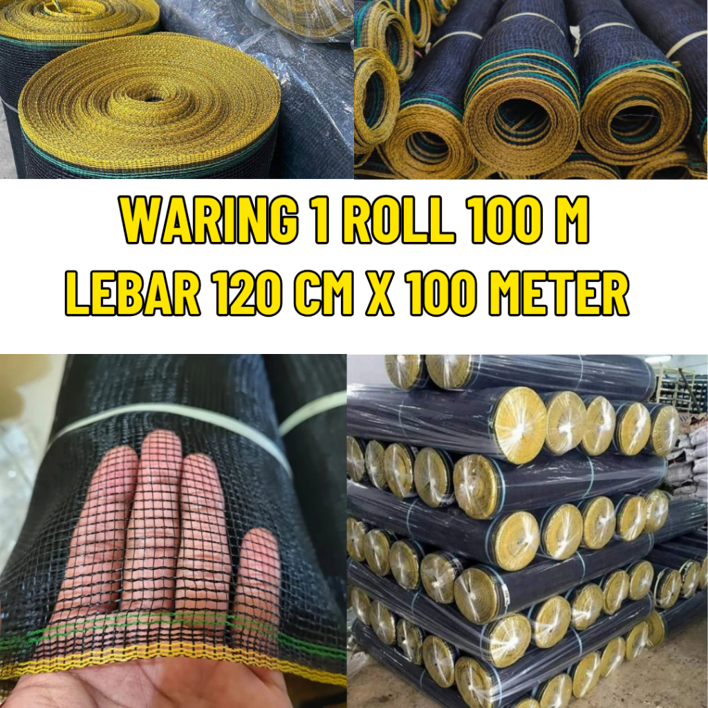 Waring TL 1 Roll 100 M X 120 CM Waring hitam | Pagar ayam | Pagar tanaman | Waring perkebunan Perkeb