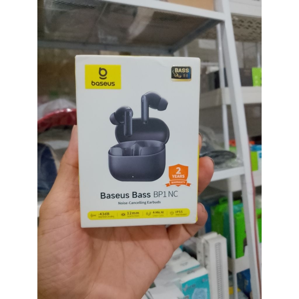 (baru&segel) handsfree headset bluetooth TWS BASEUS BP1 NC Original