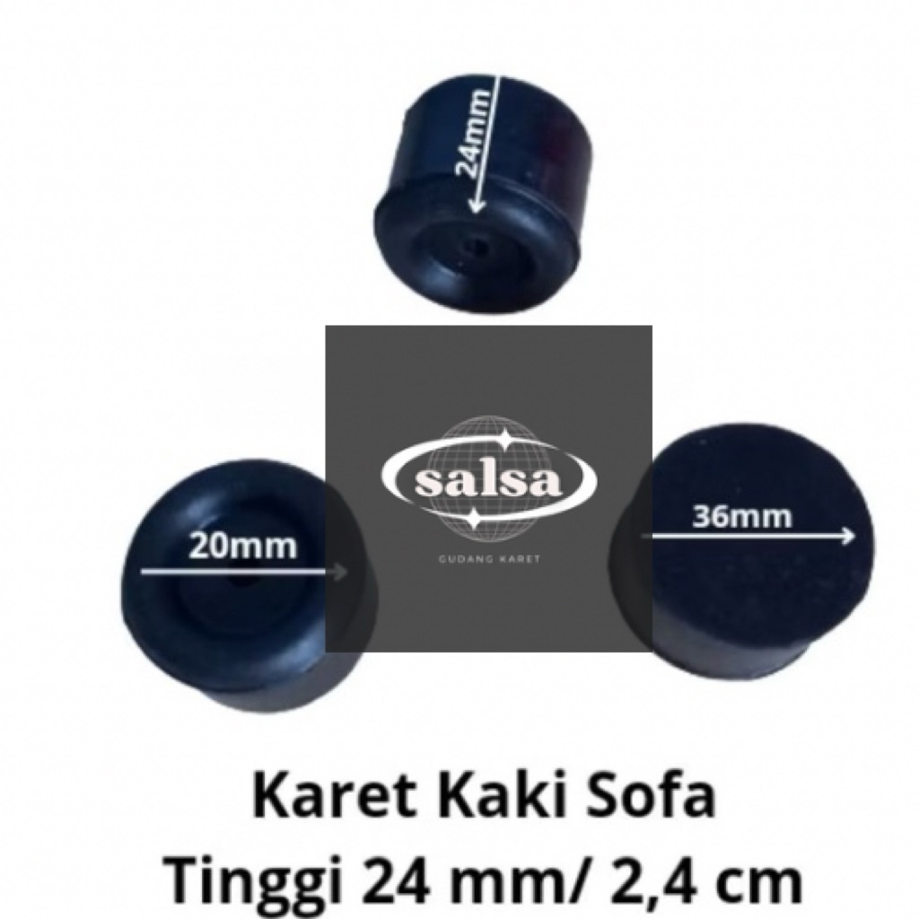 karet kaki sofa tinggi 24mm/2,4cm karet tapak/alas kaki sofa