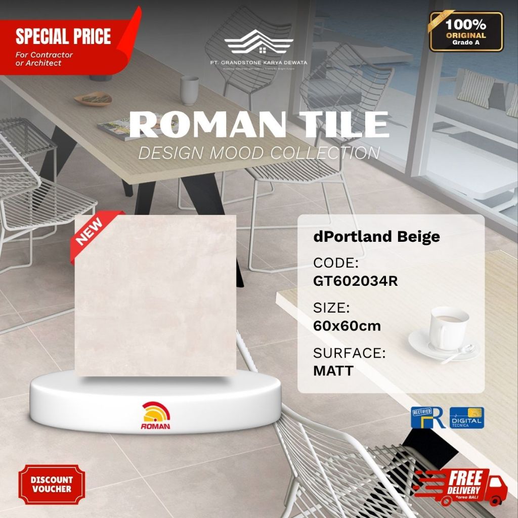 ROMAN DESIGNMOOD GT602034R dPortland Beige 60x60 [GRADE A]