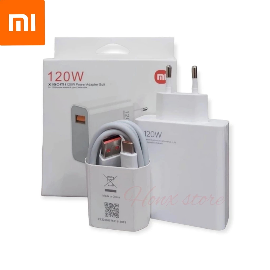 Charger Xiaomi 120Watt Turbo Charger Adaptor Kabel Type C Turbo Fast Charging Charger Xiaomi