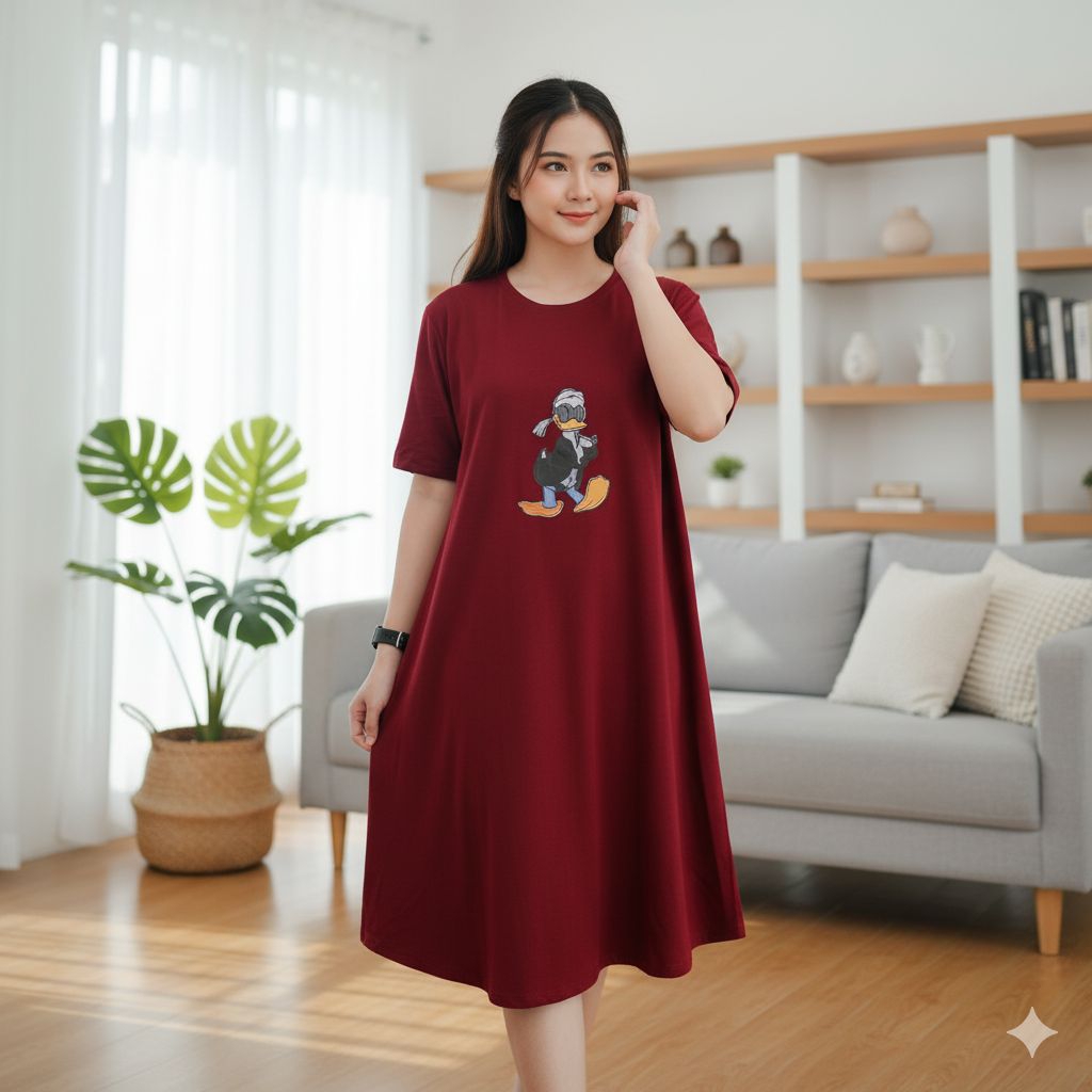 kaos tunik wanita polos tunic dress sage green