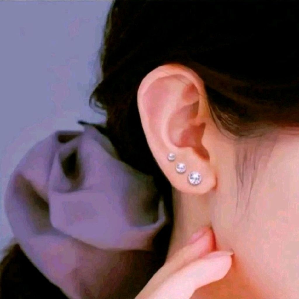 Anting Tindik Diamond, Anting Tusuk Permata, Anting Giwang Monel