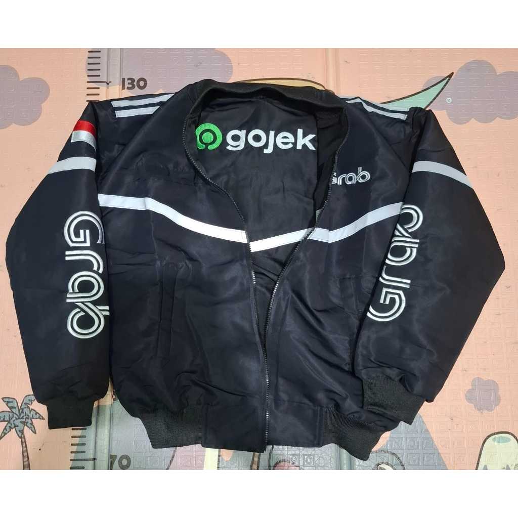 JAKET BLACK GOJEKK&GRAB HITAM READY SIZE M,L,XL,XXL,XXXL,4XL,5XL,6XL