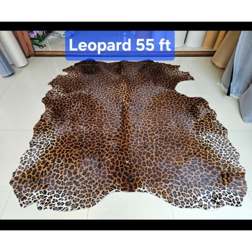 Karpet Bulu Asli Kulit Sapi Premium Motif Leopard