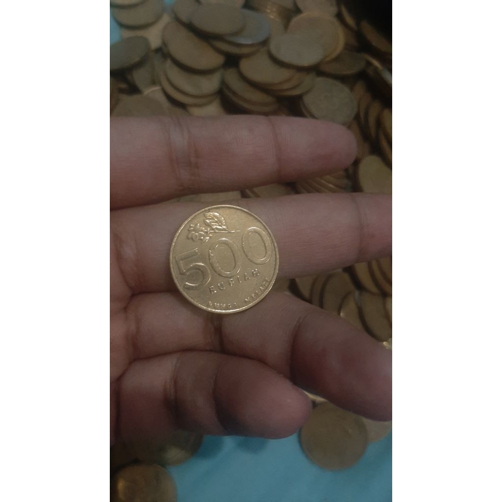 Uang koin 500 melati asli