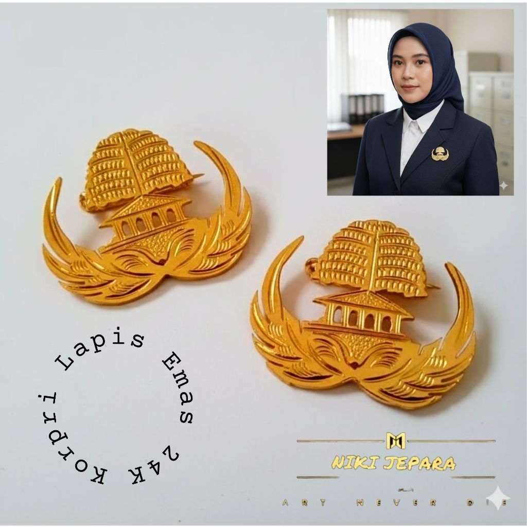 Pin Korpri Magnet // Peniti ( Lapis Emas )