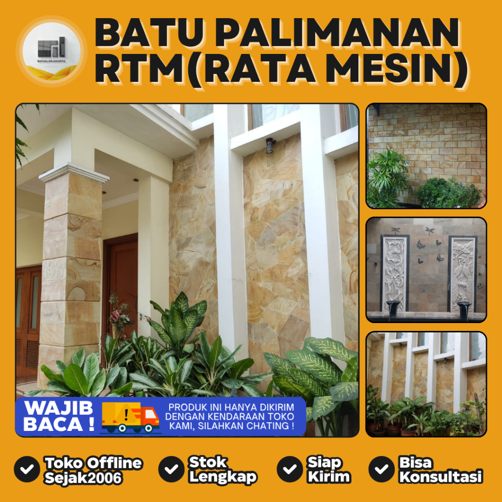 Batu Alam Palimanan kuning RTM Cocok untuk dinding dan lantai