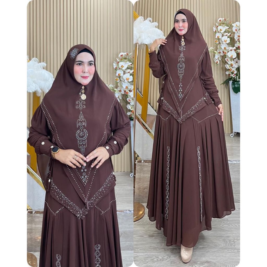 GAMIS SYAR'I PAYET MEWAH ORIGINAL DRESS PESTA SYARI MEWAH GLAMOUR ELEGAN CANTIK TERBARU