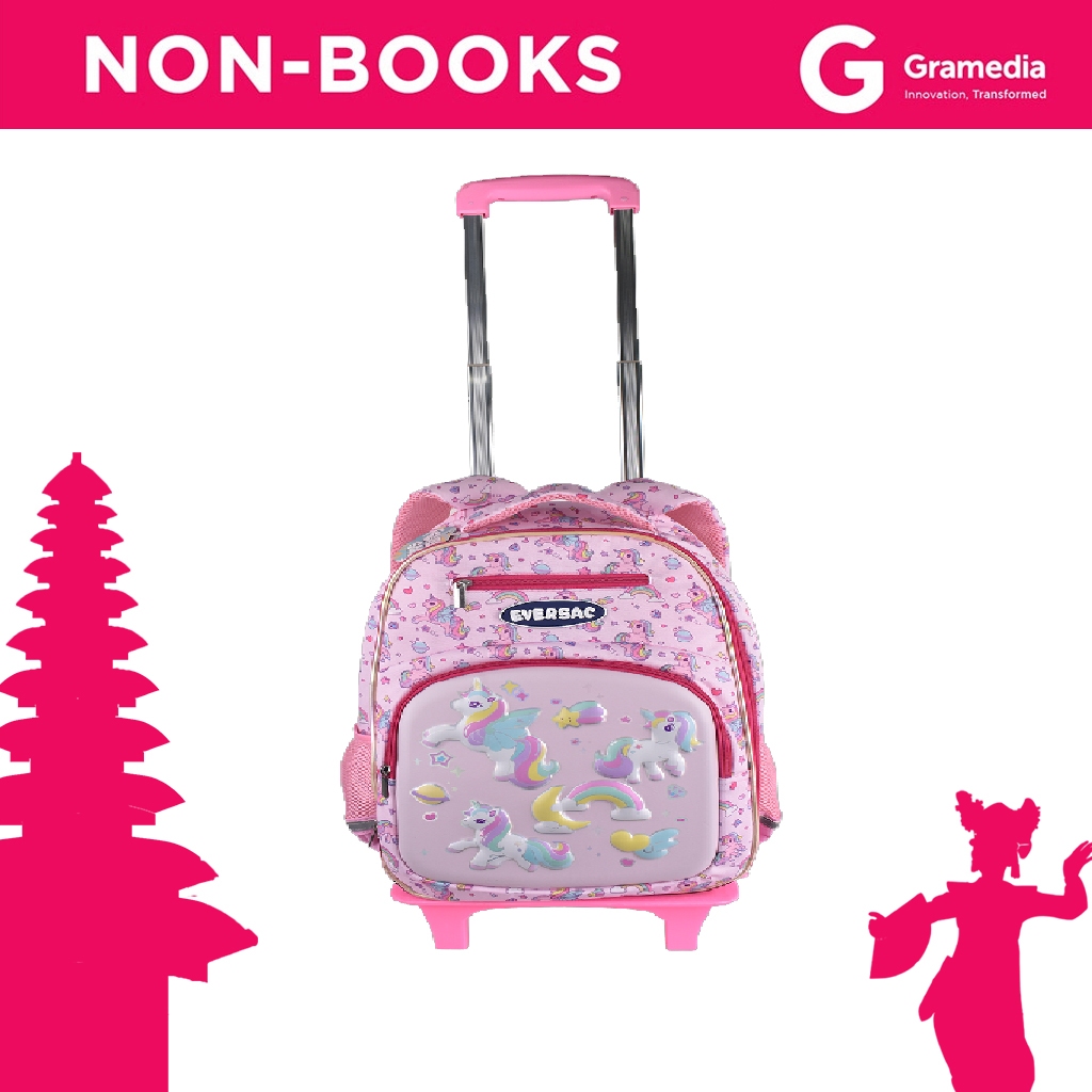 Gramedia Bali - EVERSAC TROLLEY BACKPACK EVA UNICORN / Tas Koper Anak