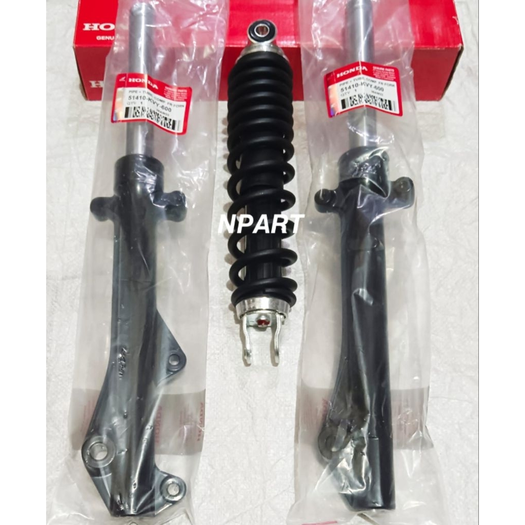 SHOCK BREKER BELAKANG+AS SHOCK DEPAN TABUNG BEAT LAMA,BEAT KARBU,BEAT OLD 2008-2009 SPAKBOR BAWAH KO