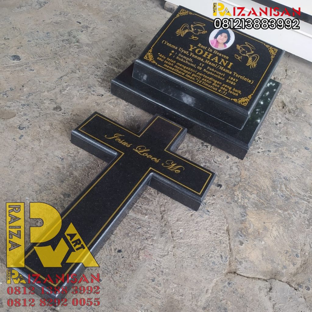 batu nisan set salib marmer granite import