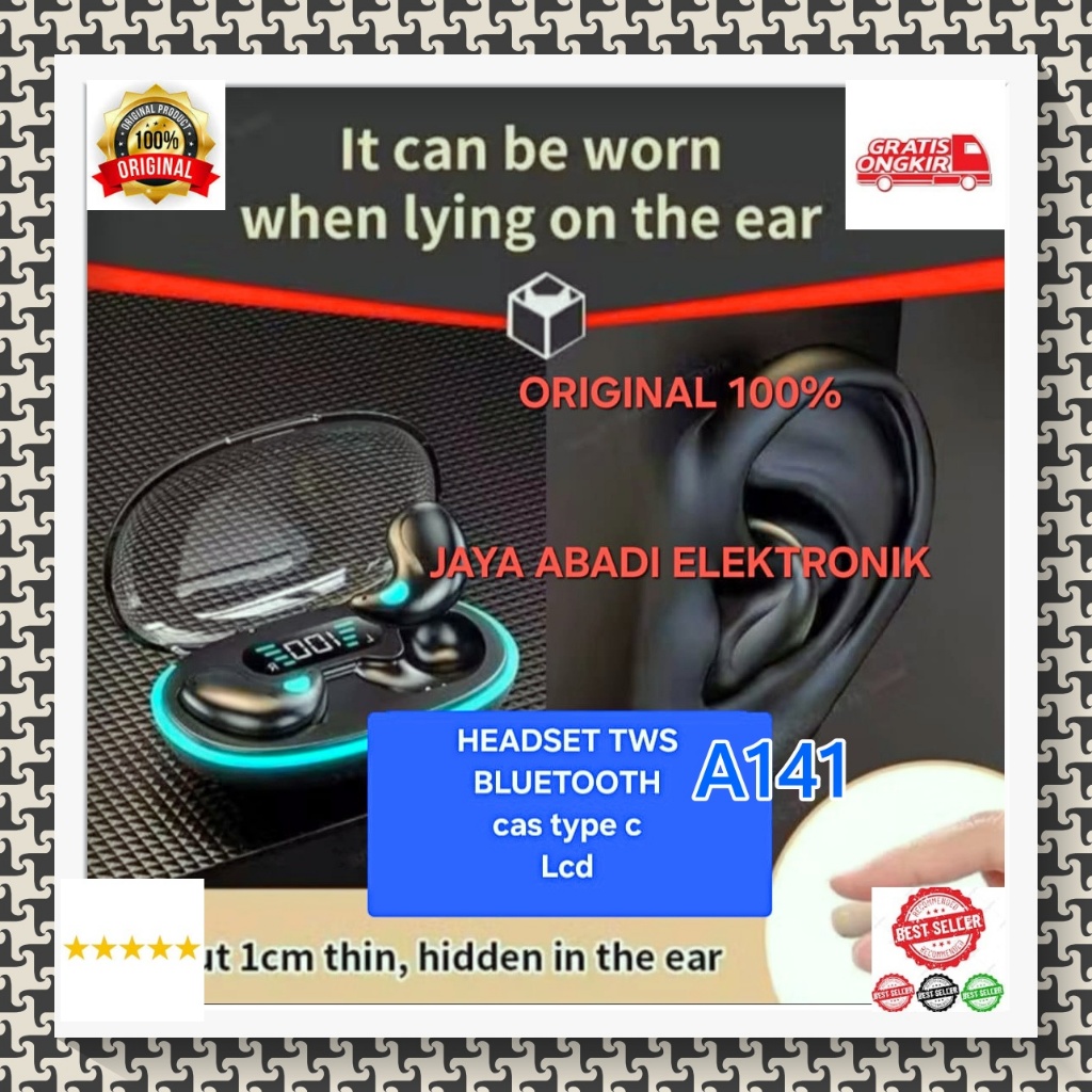 A141 HEADPHONE BLUETOOTH BISA KUPING KIRI KANAN SINGLE Earphone BLUETOT BLUTUT BLUETOOT WIRELESS WIR