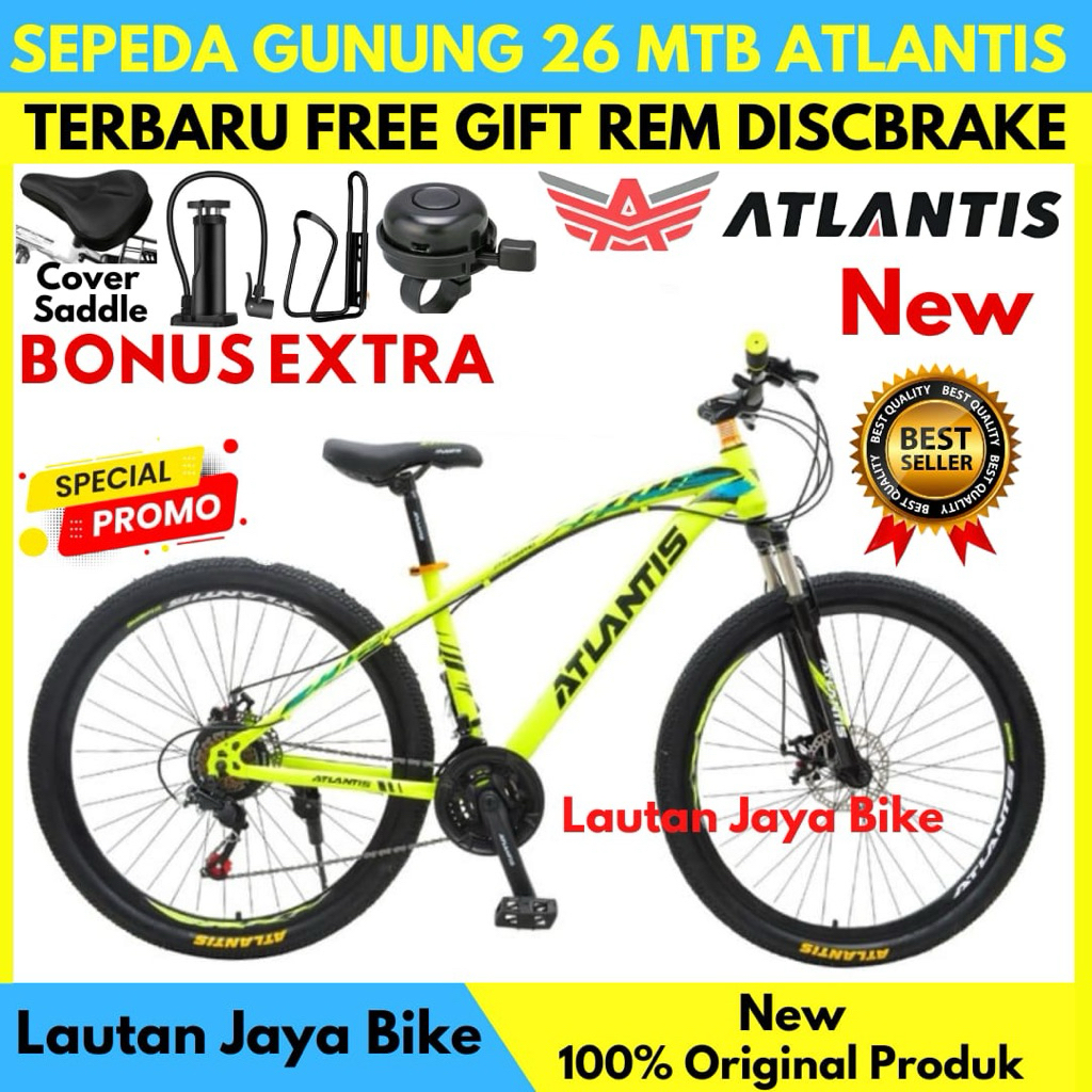 SEPEDA GUNUNG 26 MTB ATLANTIS Sporty Rem Discbrake Terbaru