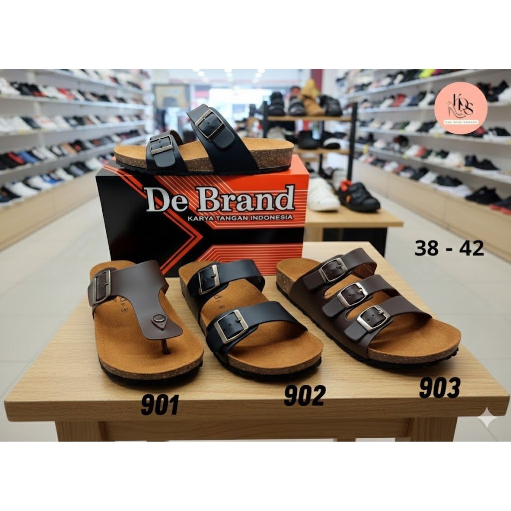 KDS | De Brand, Sandal Pria Terbaru/Sandal Pria De Brand/Selop Cowok Simple/Casual/Nyaman