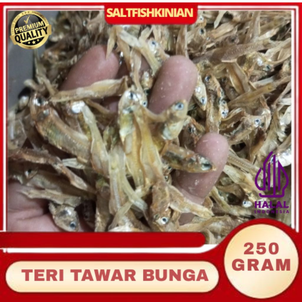 Ikan asin teri tawar bunga 250Gram/ikan asin/ikan asin teri tawar bunga