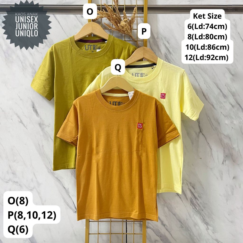 KAOS OBLONG ANAK POLOS UNIQLO ORIGINAL 6-12 TAHUN