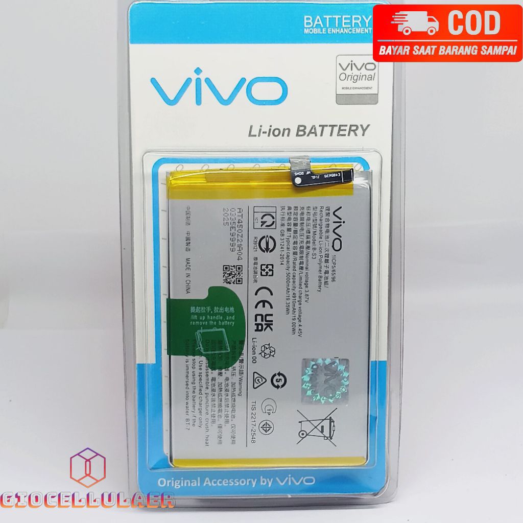 BATRE BATERAI (B-S3) BATRE VIVO Y21/ VIVO Y21S/ VIVO Y21A) BATRE) B-S3 ORIGINAL 100©