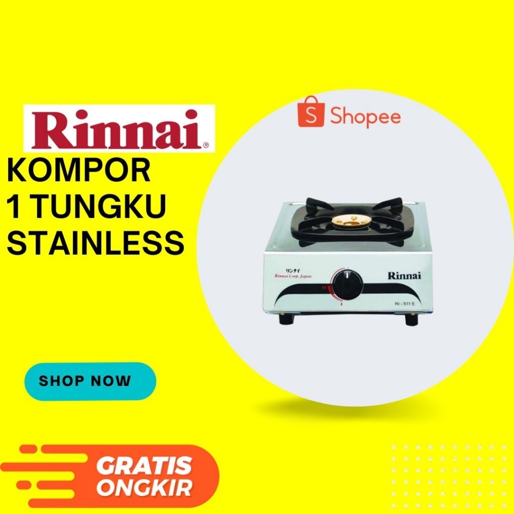 Kompor Rinnai 1 Tungku Stainless RI-511E