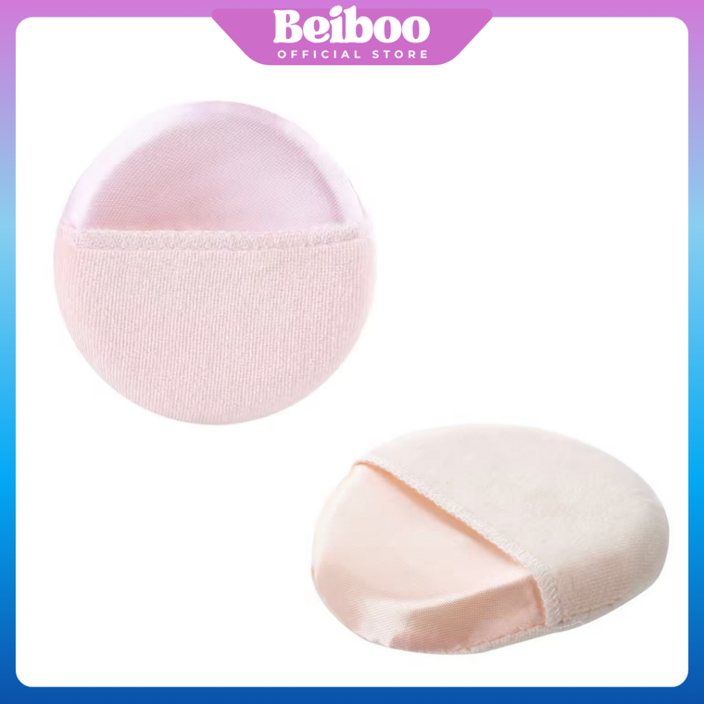 BEIBOO Spons Bedak Tabur Bayi Serbaguna Jumbo Pink / Sponge Lembut Padat