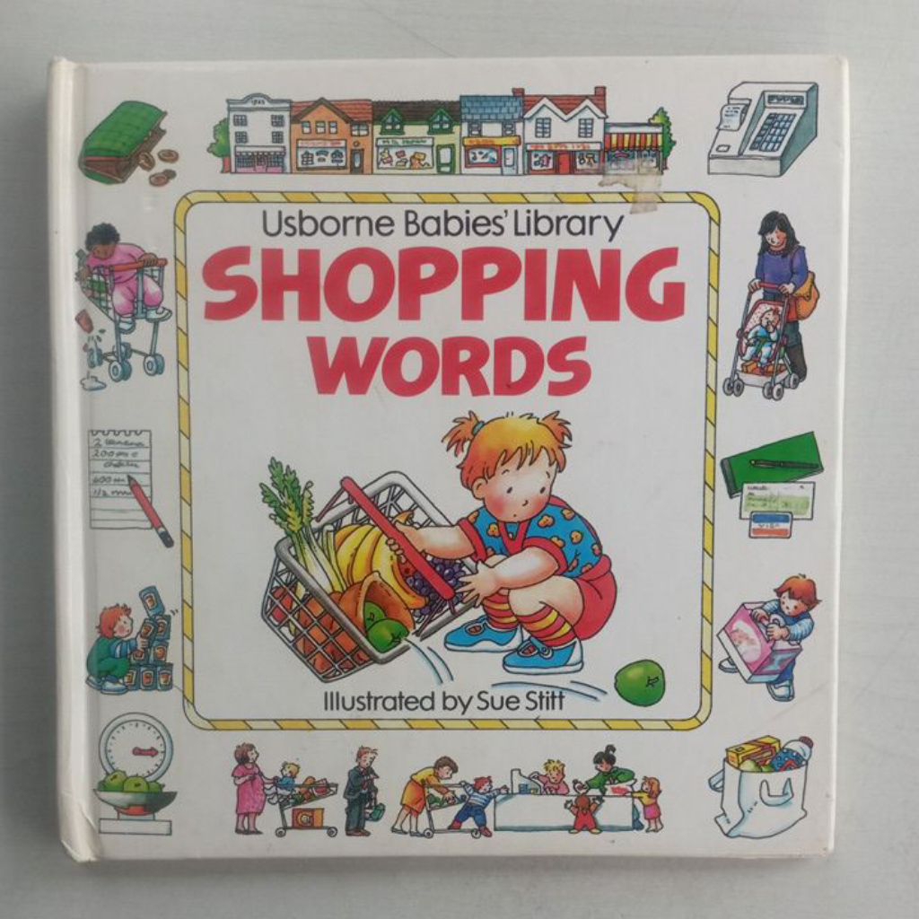 Buku Anak - [Usborne] Babie's Library Shopping Words | Buku First Word Kata Pertama