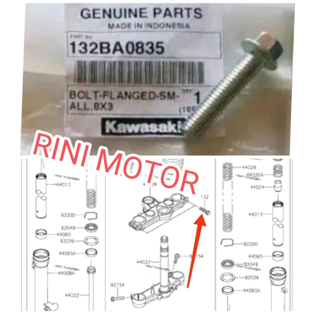 baut segitiga atas KLX 150 KLX150 original